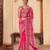 Pink embroidered saree with blouse piece