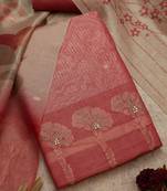 zari floral printed unstitched dress material