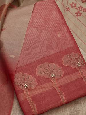 zari floral printed unstitched dress material 2