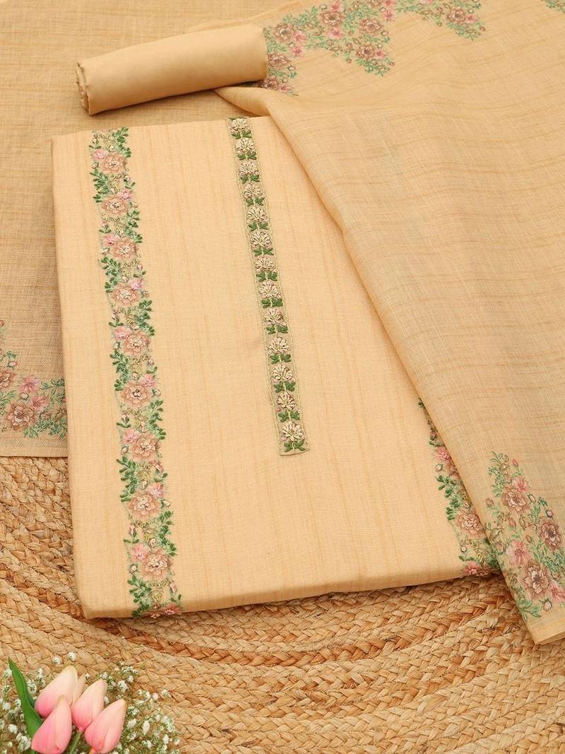 printed linen unstitched dress material