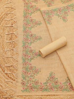 printed linen unstitched dress material 3