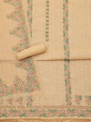 printed linen unstitched dress material 4
