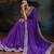 Purple bandhani design embroidered saree with blouse piece