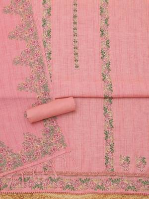 printed linen unstitched dress material 2