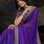Purple bandhani design embroidered saree with blouse piece