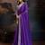 Purple bandhani design embroidered saree with blouse piece