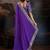 Purple bandhani design embroidered saree with blouse piece