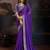 Purple bandhani design embroidered saree with blouse piece