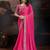 Pink bandhani design embroidered saree with blouse piece