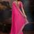 Pink bandhani design embroidered saree with blouse piece