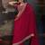Maroon embroidered bandhani saree with blouse piece