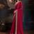 Maroon embroidered bandhani saree with blouse piece