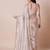 Cream embellished border organza saree with unstitched blouse