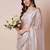 Cream embellished border organza saree with unstitched blouse