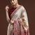 Beige woven design saree with blouse