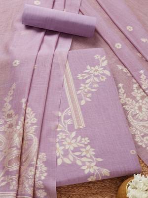 floral woven design sequinned chanderi cotton unstitched dress material 1