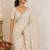 Off white floral sequinned satin saree