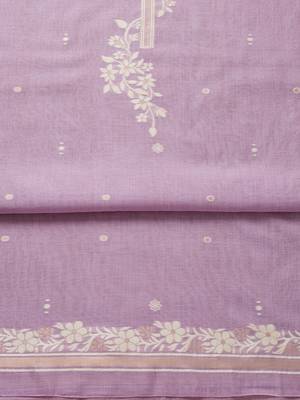 floral woven design sequinned chanderi cotton unstitched dress material 5