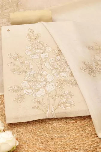 printed linen unstitched dress material