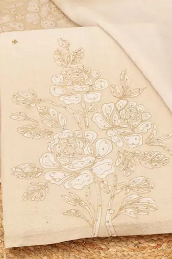 printed linen unstitched dress material
