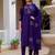 Embroidered viscose silk kurta with pant & dupatta set for women