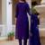 Embroidered viscose silk kurta with pant & dupatta set for women