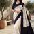Off white floral silk blend saree