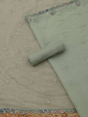 embroidered unstitched dress material 1