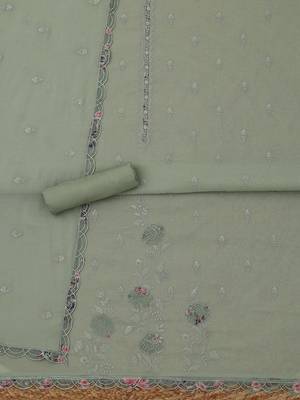 embroidered unstitched dress material 3