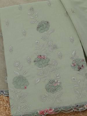 embroidered unstitched dress material 4
