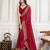 Red cadberry embroidered saree with unstitched blouse