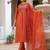 Embroidered viscose silk kurta with pant & dupatta set for women