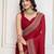 Red cadberry embroidered saree with unstitched blouse