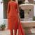 Embroidered viscose silk kurta with pant & dupatta set for women
