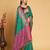 Green woven design patola art silk saree with blouse piece