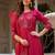 Embroidered viscose silk kurta with pant & dupatta set for women
