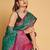 Green woven design patola art silk saree with blouse piece