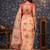 Peach floral printed organza embellished border saree