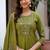 Embroidered viscose silk kurta with pant & dupatta set for women