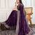 Purple cadberry embroidered saree with unstitched blouse