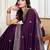 Purple cadberry embroidered saree with unstitched blouse