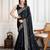 Black cadberry embroidered saree with unstitched blouse