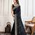 Black cadberry embroidered saree with unstitched blouse
