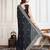 Black cadberry embroidered saree with unstitched blouse