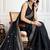 Black cadberry embroidered saree with unstitched blouse