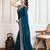 Teal cadberry embroidered saree with unstitched blouse