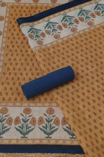 printed linen unstitched dress material