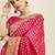 Magenta magenta & gold-toned ethnic motifs sequinned silk blend banarasi saree