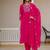 Embroidered viscose silk kurta with pant & dupatta set for women