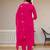 Embroidered viscose silk kurta with pant & dupatta set for women